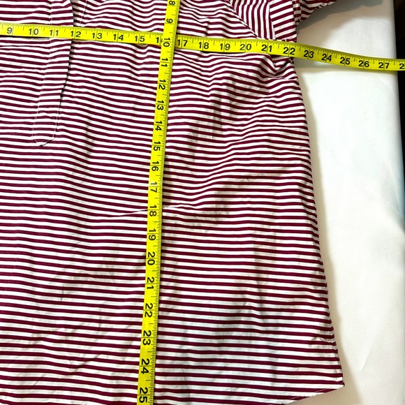 ANN MASHBURN PAULINA POPOVER RASPBERRY STRIPED SHIRT SIZE L - Picture 8 of 8